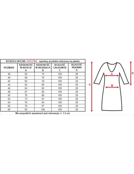 Shirt night women's with short sleeve Mewa Józefina