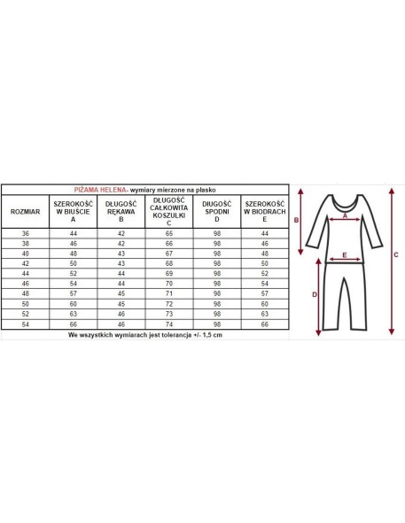 Bawełniana pajamas women's na guziki Mewa Helena