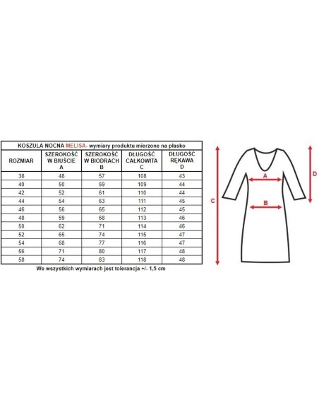 Nocna koszula damska rękaw 3/4 Mewa Melisa 