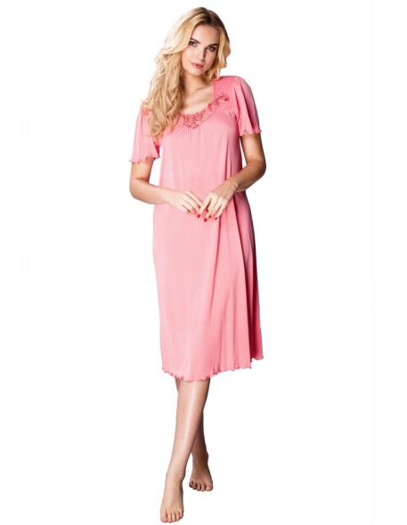 Koszula nocna damska z krótkim rękawem, Mewa 4112