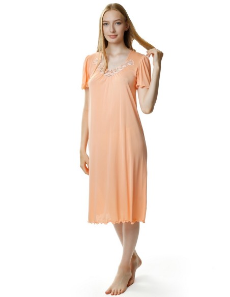 Koszula nocna damska z krótkim rękawem, Mewa 4112