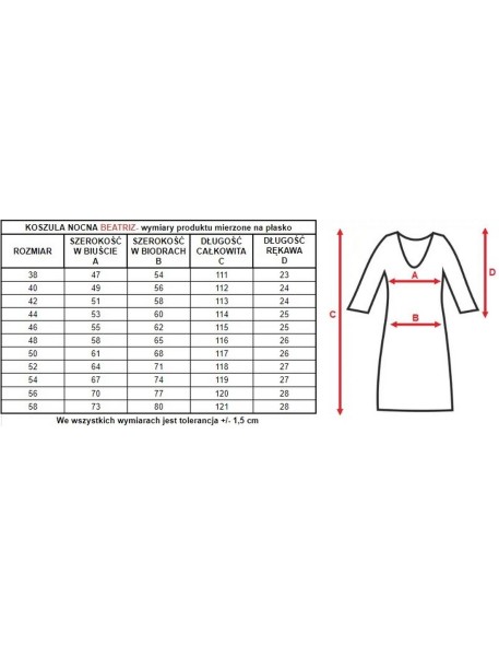 Koszula nocna damska z krótkim rękawem, Mewa 4112