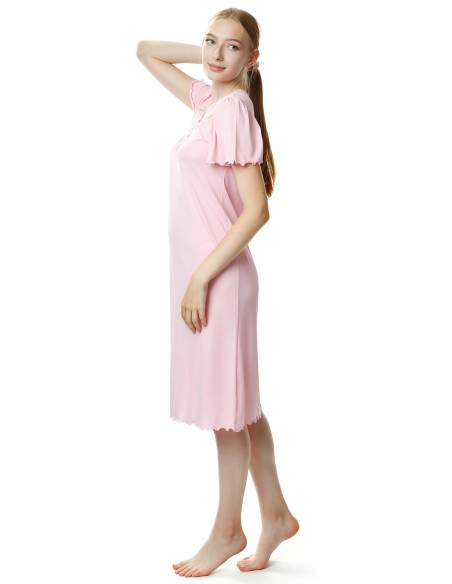 Koszula nocna damska z krótkim rękawem, Mewa 4112