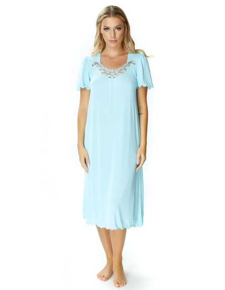 Koszula nocna damska z krótkim rękawem, Mewa 4112