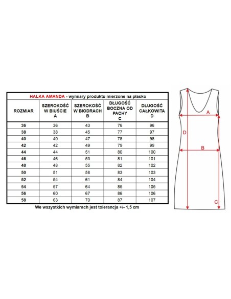 Halka damska na ramiączkach krótka, Mewa 4126