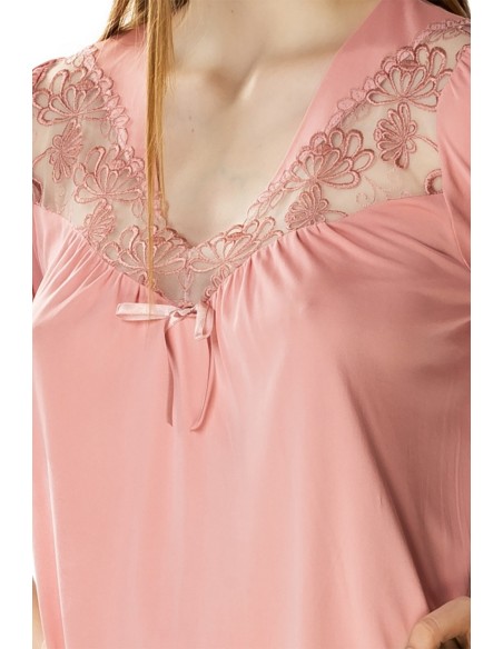 Koszula damska nocna z krótkim rękawem, Mewa 4133