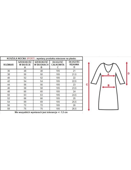 Koszula nocna z wiskozy Mewa Sporti 