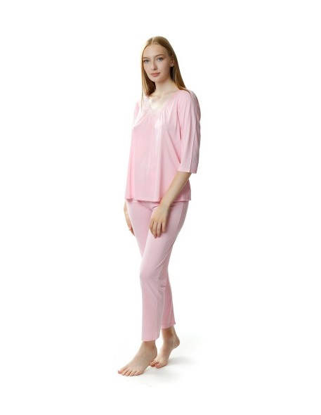 Pajamas with wiskozy women's 3/4 sleeve Mewa...