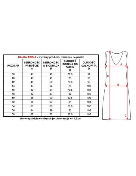 Halka damska na szerokich ramiączkach krótka, Mewa 1094