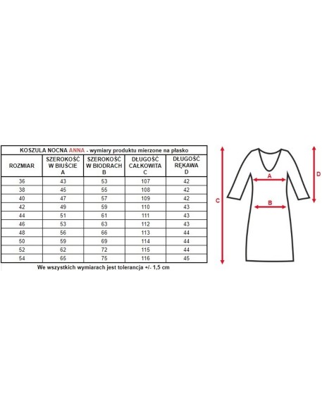 Koszula nocna z wiskozy plus size Mewa Pola 