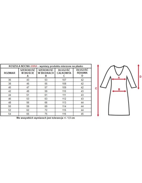 Koszula nocna z wiskozy plus size Mewa Pola 