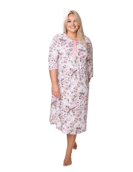 Shirt night with wiskozy plus size Mewa Pola