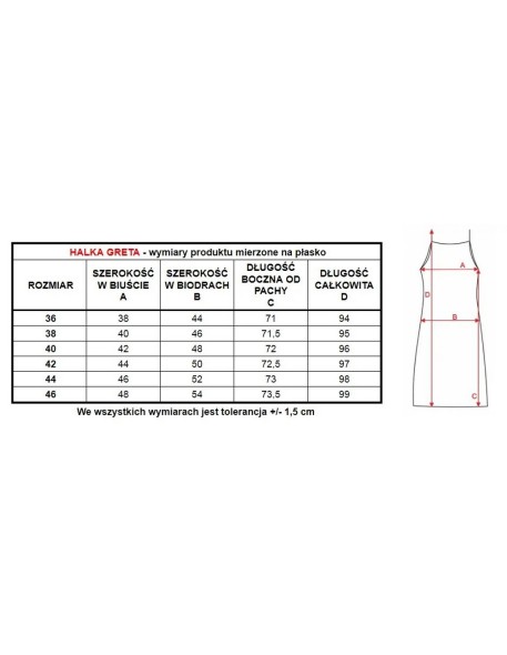 Halka damska z wiskozy pod sukienkę Mewa Greta 