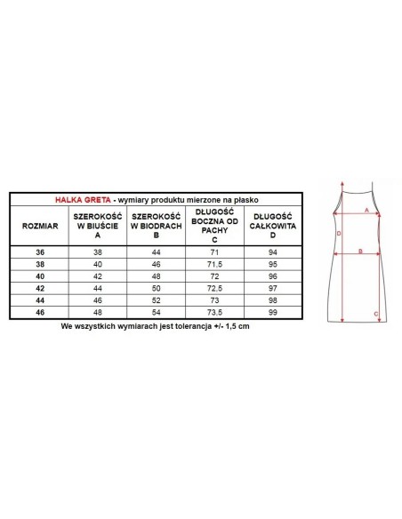 Halka damska z wiskozy pod sukienkę Mewa Greta 