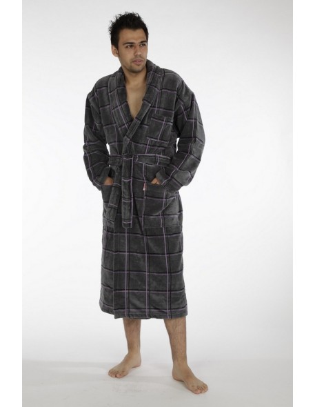 Twin frotte szlafrok męski długi z kołnierzem,...
