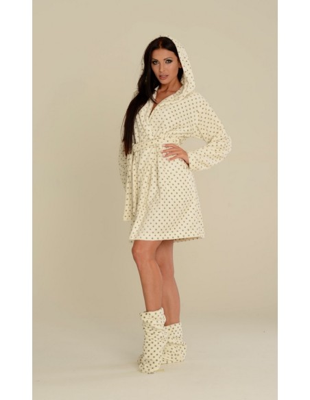 Melanie bathrobe short with hood, De Lafense 546