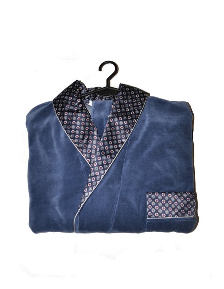 Bonjur bathrobe male short with collar, De Lafense 772