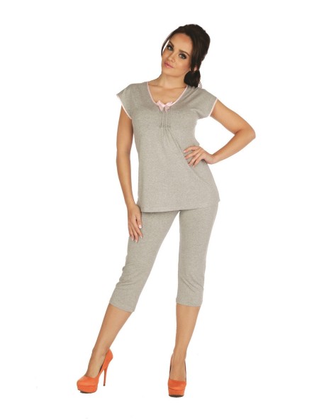 Visa pajamas women's short sleeve trousers 3/4...