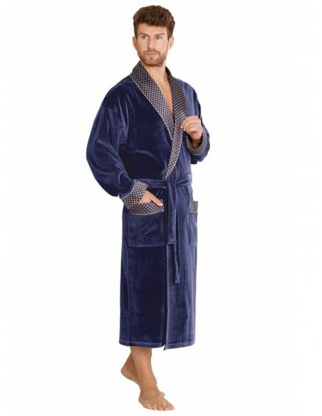 Bonjur bathrobe male long with collar, De Lafense 773