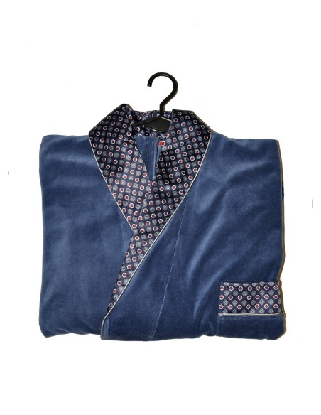 Bonjur bathrobe male long with collar, De Lafense 773