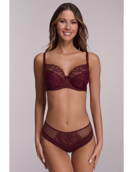 Biustonosz av 2197 soft side support wine Ava