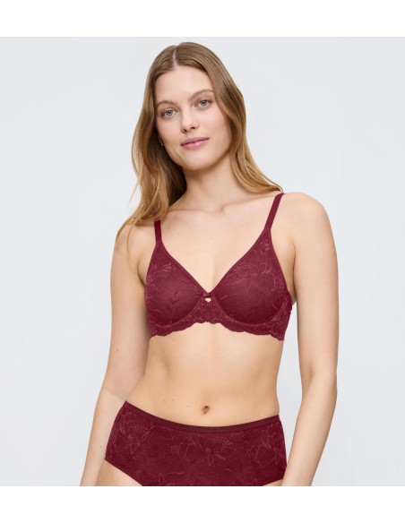 Triumph Amourette Charm T W02 sweet marsala - biustonosz koronkowy