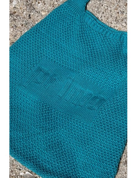 Torba dzianinowa na ramię x fobya turkusowa niebieska Primo