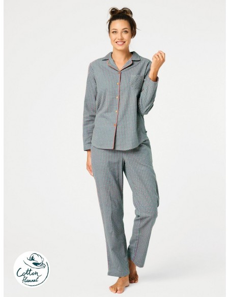 Pajamas lns 429 b25 dł/r s-xl rozpinana women's Key