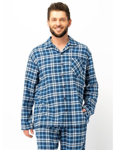 Piżama mns 492 b25 dł/r m-2xl rozpinana męska Key