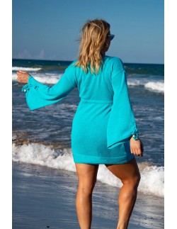 Sukienka kopertowa w stylu boho x fobya turkusowa... 2