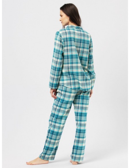 Pajamas bawełniana women's in kratę Key LNS 471