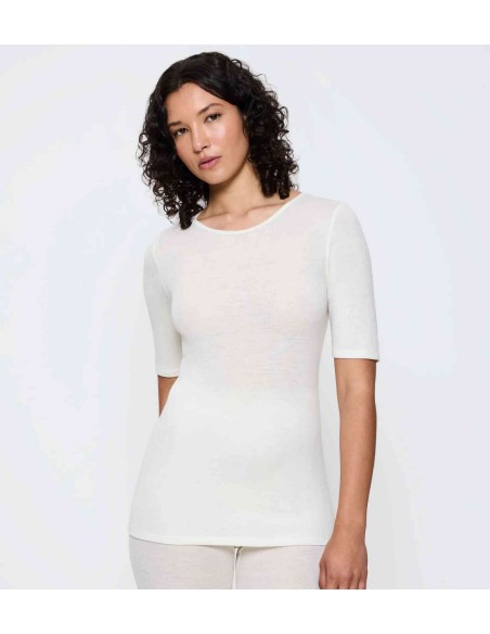 Beauty layers ssl top wool ecru white Triumph