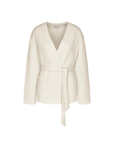 Cozy comfort robe top quilted light grey...