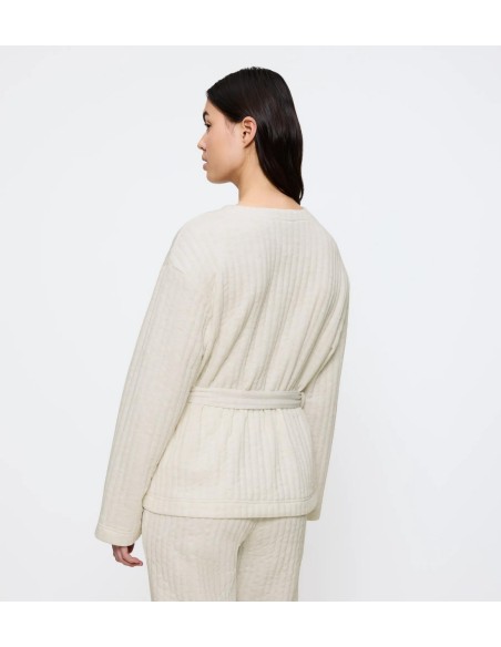 Cozy comfort robe top quilted light grey melange Triumph