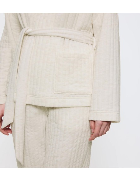 Cozy comfort robe top quilted light grey melange Triumph