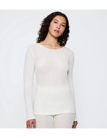Beauty layers lsl top wool ecru white Triumph