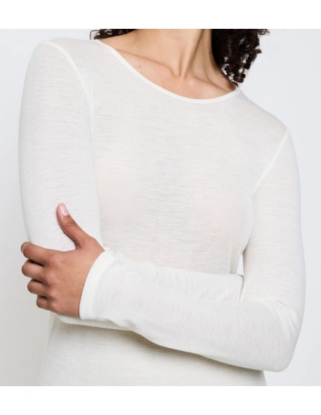 Beauty layers lsl top wool ecru white Triumph
