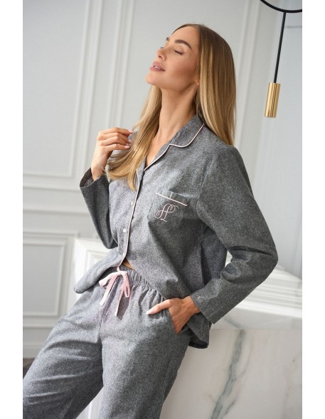 Bawełniana piżama damska rozpinana 2531 L&L,...