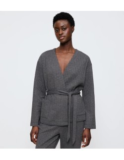Cozy comfort robe top quilted dark grey melange Triumph 2