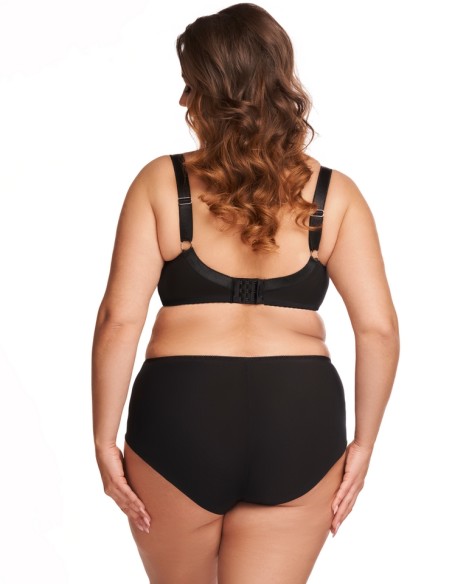 Biustonosz miękki Nessa Branna czarno- beżowy, z delikatnymi zdobieniami