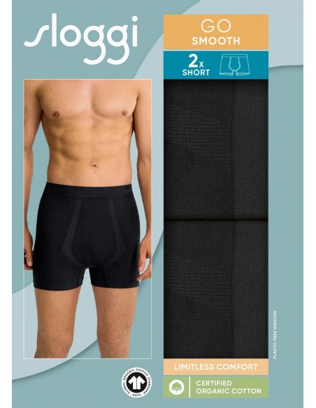 men go smooth short 2p black Sloggi