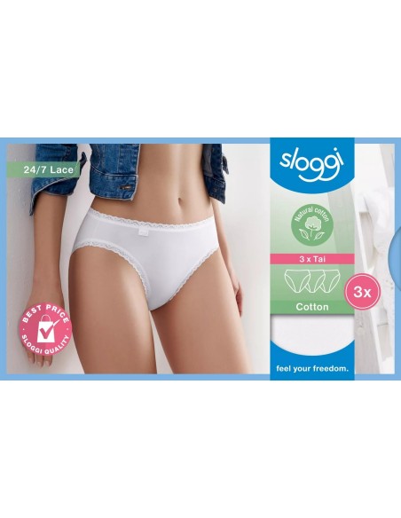 24/7 cotton lace tai c3p white Sloggi