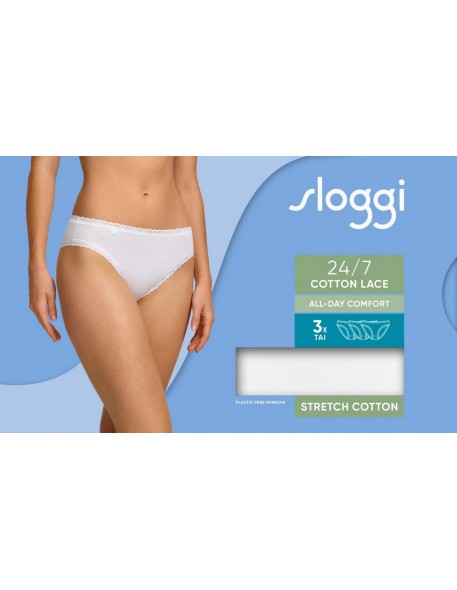 24/7 cotton lace tai c3p white Sloggi