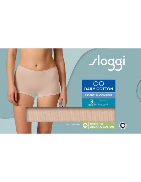 go daily cotton short 3p new beige Sloggi