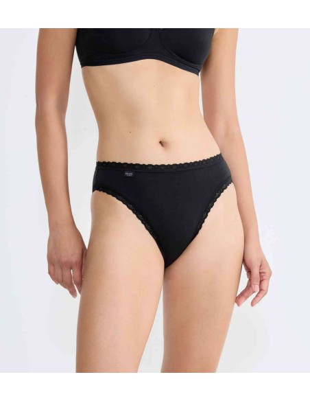 24/7 cotton lace tai black Sloggi
