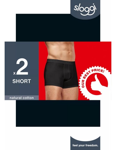 men 24/7 short 2p black Sloggi