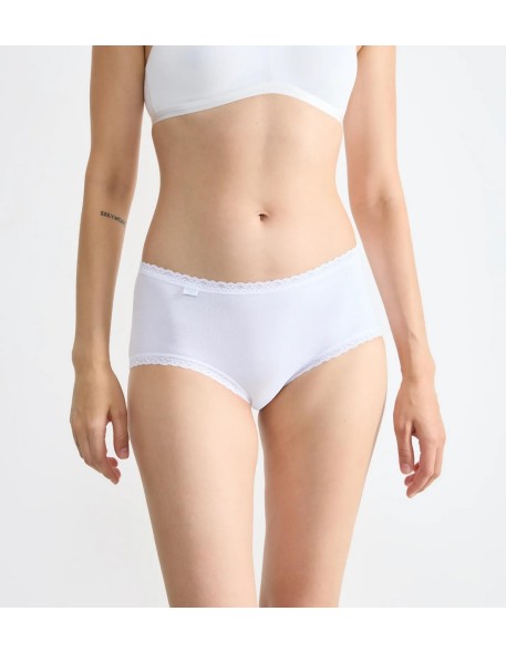 24/7 cotton lace midi c3p white Sloggi