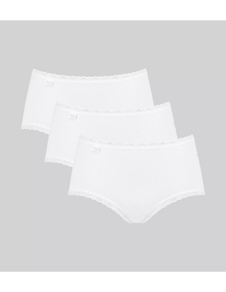 24/7 cotton lace midi c3p white Sloggi