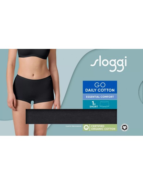 go daily cotton short black Sloggi