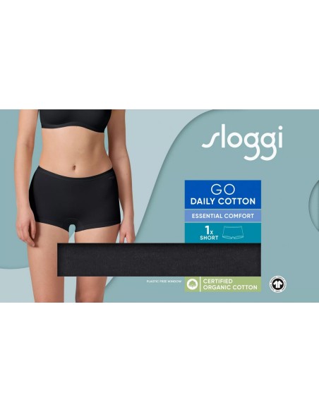 go daily cotton short black Sloggi